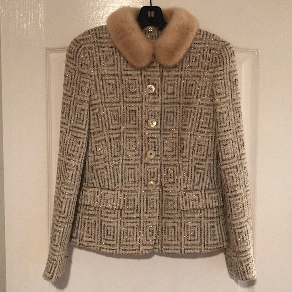 Rena Lange Jacket with fur collar